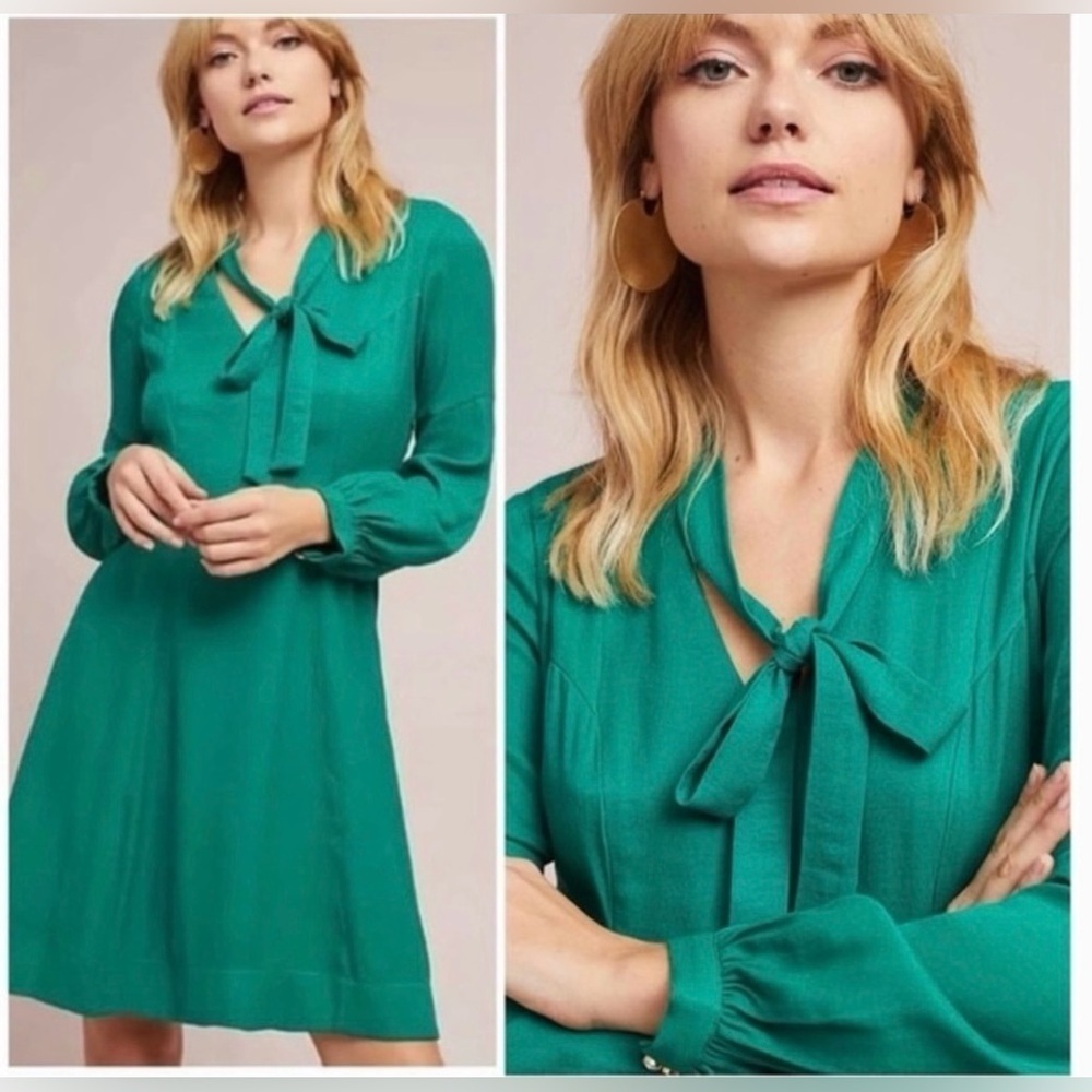 Moulinette Soeurs- Anthropologie- Emerald Green Dress- Size 10 US- Stunning!